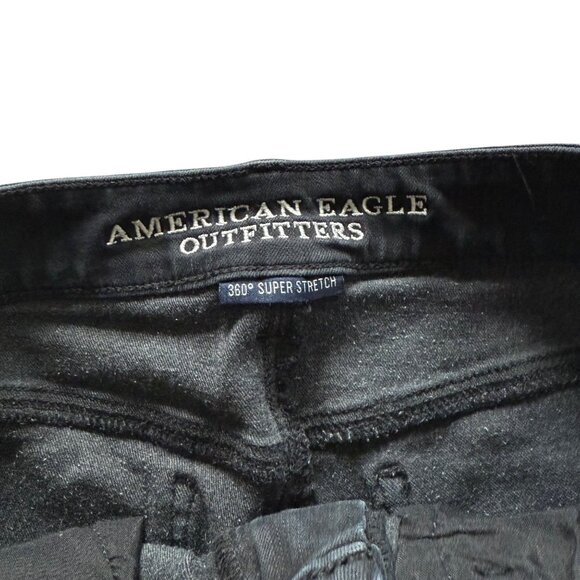 American Eagle Outfitters Hi-Rise Jegging 360 Super Stretch Black Denim Size 4 S - Picture 2 of 8